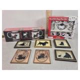Scottie Dog Tea set Framed Silhouttes +