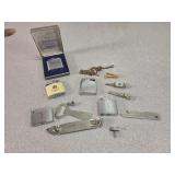 Cigarette Lighters Schlitz beer opener, tie tacks