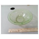 Uranium Glass Bowl, Cherry Blossom Pattern