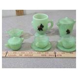 * Scottie Dog green glass tea set and more