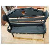 > Black painted wood doll bench