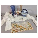 Porcelain baskets and handkerchiefs