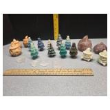 Stone Christmas Trees, Halloween Jackolanterns