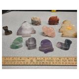 * Quartz slabs and figurines +