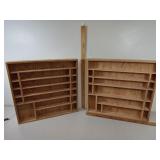 2- Oak Display Shelf Units