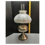 Rayo Oil lamp, milkglass shade