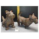 2 Cast iron Scottie Dogs