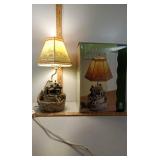 Fountain Lamp with lithophane shade