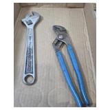 Fuller Adjustable Wrench and Channel Lock Pliers