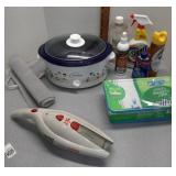 Crock pot,  Dirt Devil, shelf liner& cleaning