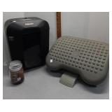 Paper shredder (woks) under desk footrest