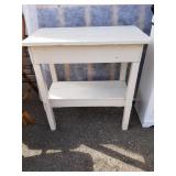 White painted rustic wood table 28wx29hx16d