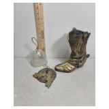 Brass boot, glass dome+