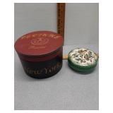 Baudelaire perfume box & tin w/ buttons