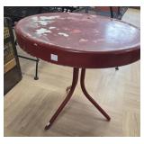 > Red steel table 20x20"