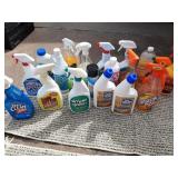 Household cleaning items & 2 rugs