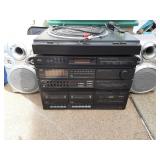 Sherwood sound system w turntable JVC speakers +