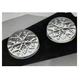 2 Lead Crystal Snowflake paperweights