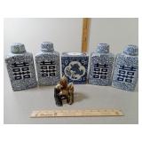 Porcelain Square Jar, Flower Brick