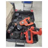 Black and decker saws and 3 batteries