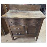 Antique oak commode wash stand dresser