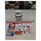 Humidifier,  shower rod, DYI books