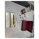 Fishing pocket watch, Shaffer 14k nib ink pen,