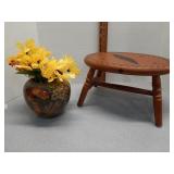 Stool & glass vase w/ flowers