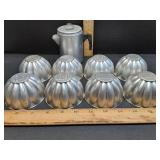 Mid-century individual aluminum Jell-O molds &