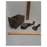 Wood & metal drawer, double pully & Harness snap