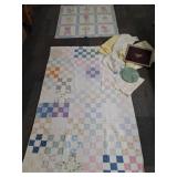 2 small quilts 45x72 & 43x43 + baby blankets &