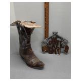 Cowboy boot bird House & sign  We don