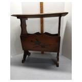 > Wood magazine rack 23" ht