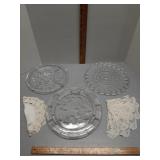 Federal cake platter,  depression, & bubble flower