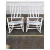 2 wood porch patio rocking chairs 28wx44hx32d