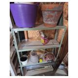 Green shelf and contents