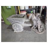 Concrete donkey and cart