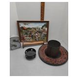 Framed picture and other decor