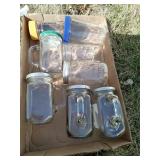 Assorted glass jars & mugs