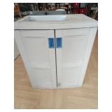 > Suncast garden sink / storage container cabinet