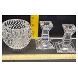 Crystal votive and candlestick holders