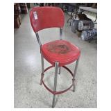 > Red metal Kitchen Stool