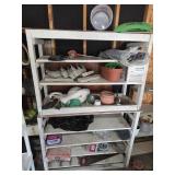 White shelf and contents