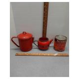 Enamel pots & Morris Morr-o- Than can