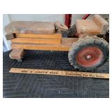 > Handcrafted wood tractor