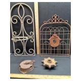 Cast iron furnace damper, chain sprocket, & wall