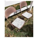 2 metal folding chairs