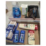 Q tips, Deodorant, soap, Braun Cordless Razor +