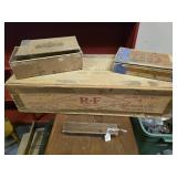 Spaghetti wood box, razor wood box & cigar box
