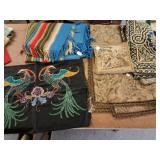 Vintage tapestries, embroidered pillowcase, rug &